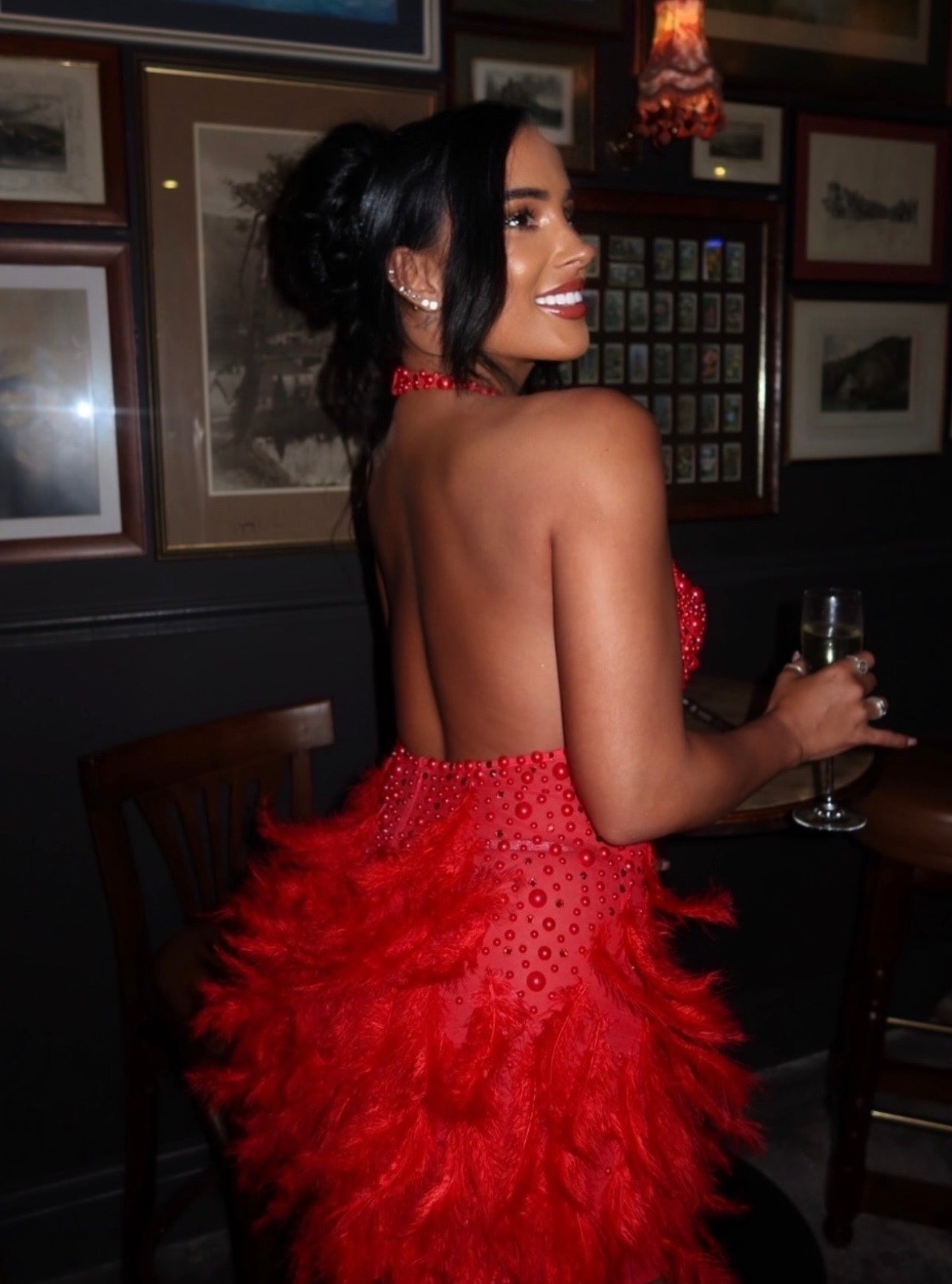 The LUCINDA PEARL FEATHER Dress £89