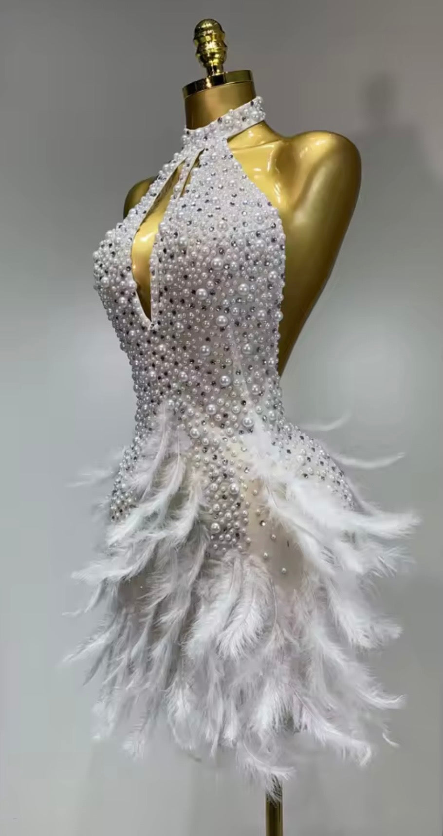 The LUCINDA PEARL FEATHER Dress £85