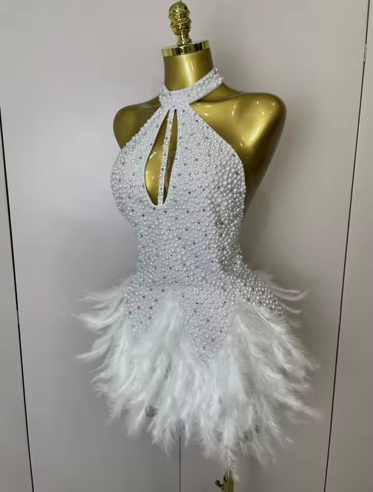 The LUCINDA PEARL FEATHER Dress £89