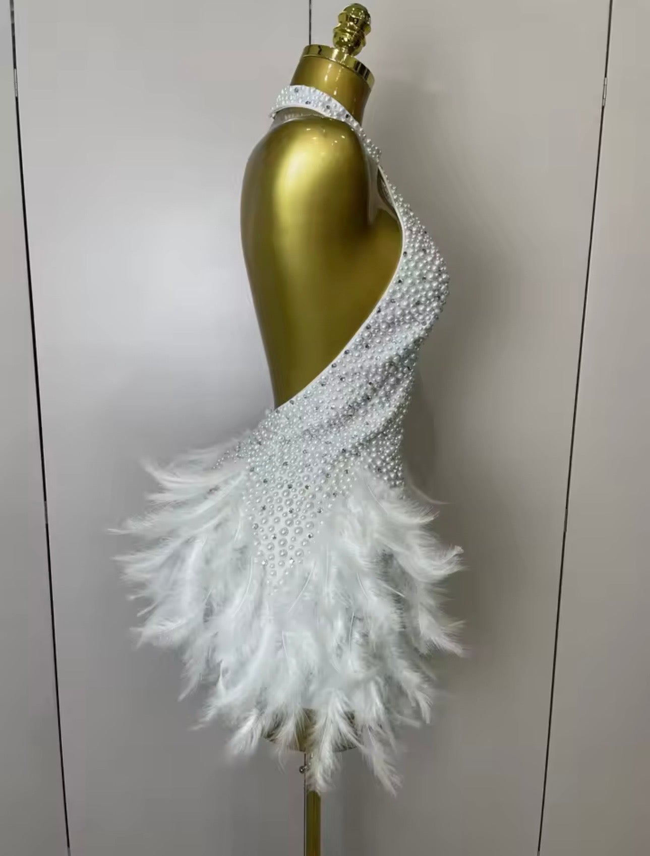 The LUCINDA PEARL FEATHER Dress £89