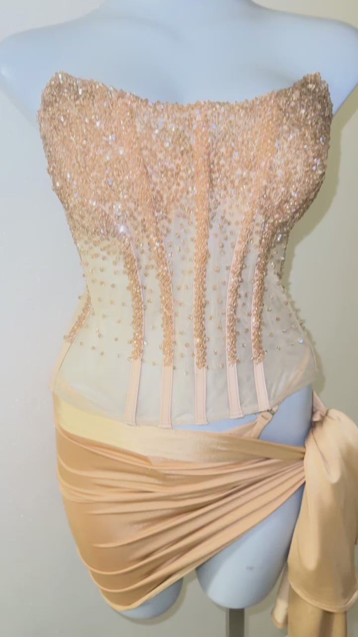 The PARIZ CRYSTALLINE CORSET 2piece £125