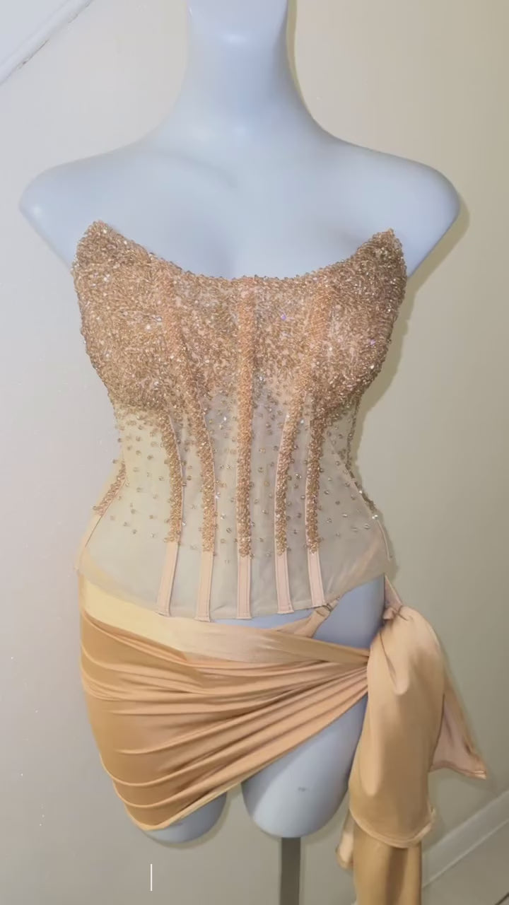 The PARIZ CRYSTALLINE CORSET 2piece £125