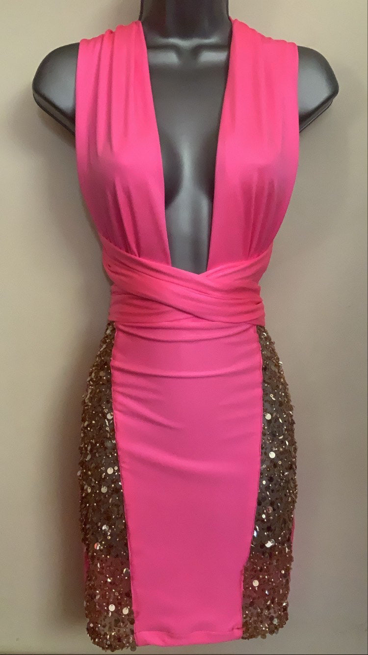The CRYSTAL SHIMMER MULTI-WAY DRAMA Dress £59